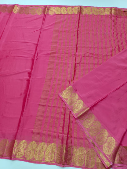 FANCY SEMI CREPE SILK SAREE - B S CHANNABASAPPA & SONS
