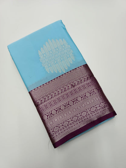 KANCHIPURAM SEMI SILK SAREE - B S CHANNABASAPPA & SONS