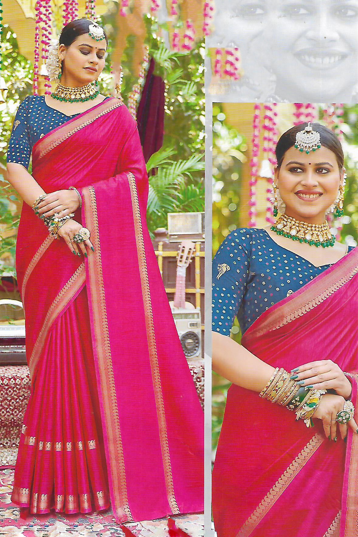 FANCY RAW SILK SAREE - B S CHANNABASAPPA & SONS