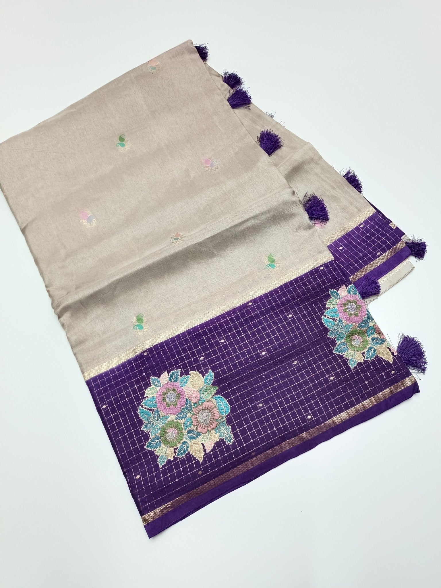 FANCY SEMI CREPE SILK SAREE - B S CHANNABASAPPA & SONS