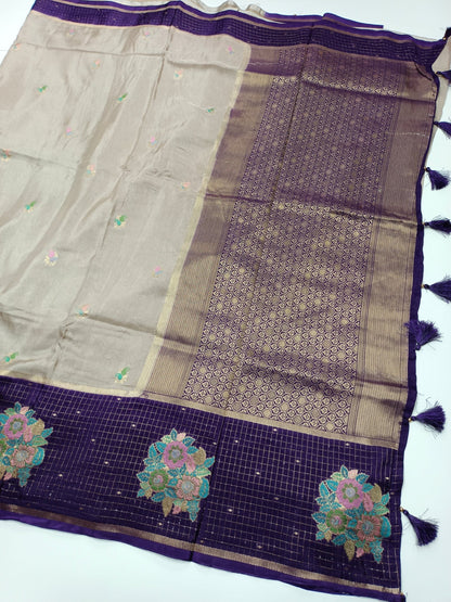 FANCY SEMI CREPE SILK SAREE - B S CHANNABASAPPA & SONS