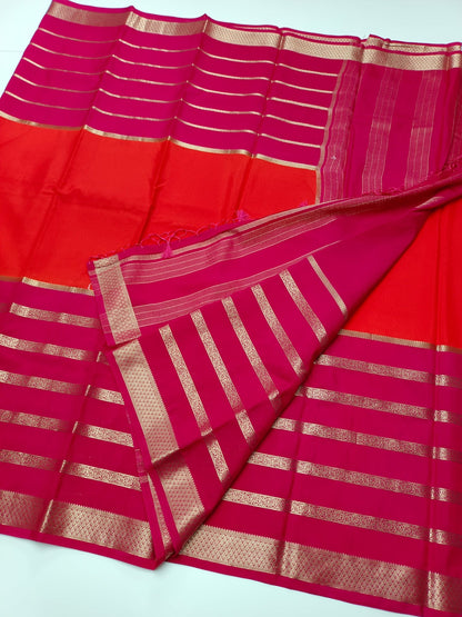 FANCY SEMI CREPE SILK SAREE - B S CHANNABASAPPA & SONS