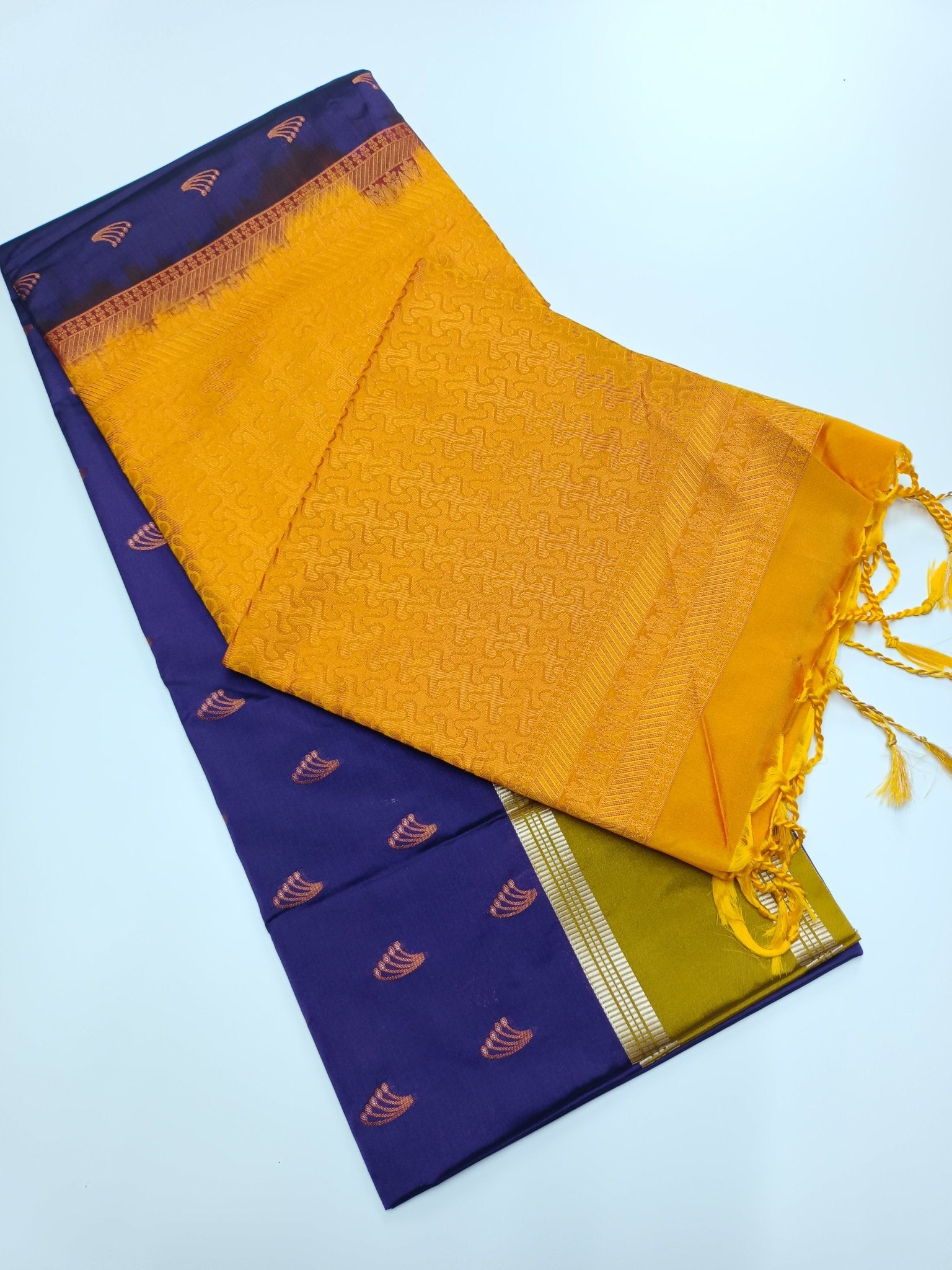 FANCY KANCHIPURAM SEMI SILK SAREE - B S CHANNABASAPPA & SONS