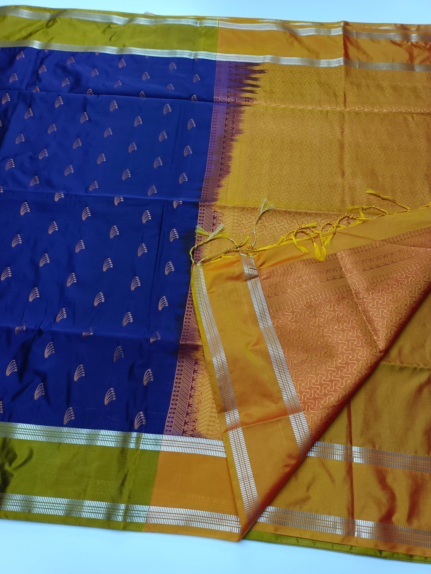 FANCY KANCHIPURAM SEMI SILK SAREE - B S CHANNABASAPPA & SONS