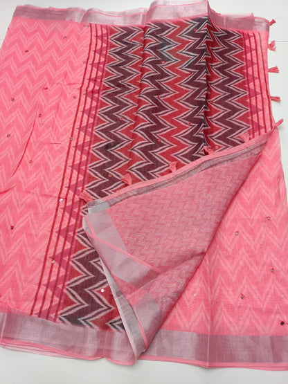 FANCY LINEN SAREE - B S CHANNABASAPPA & SONS