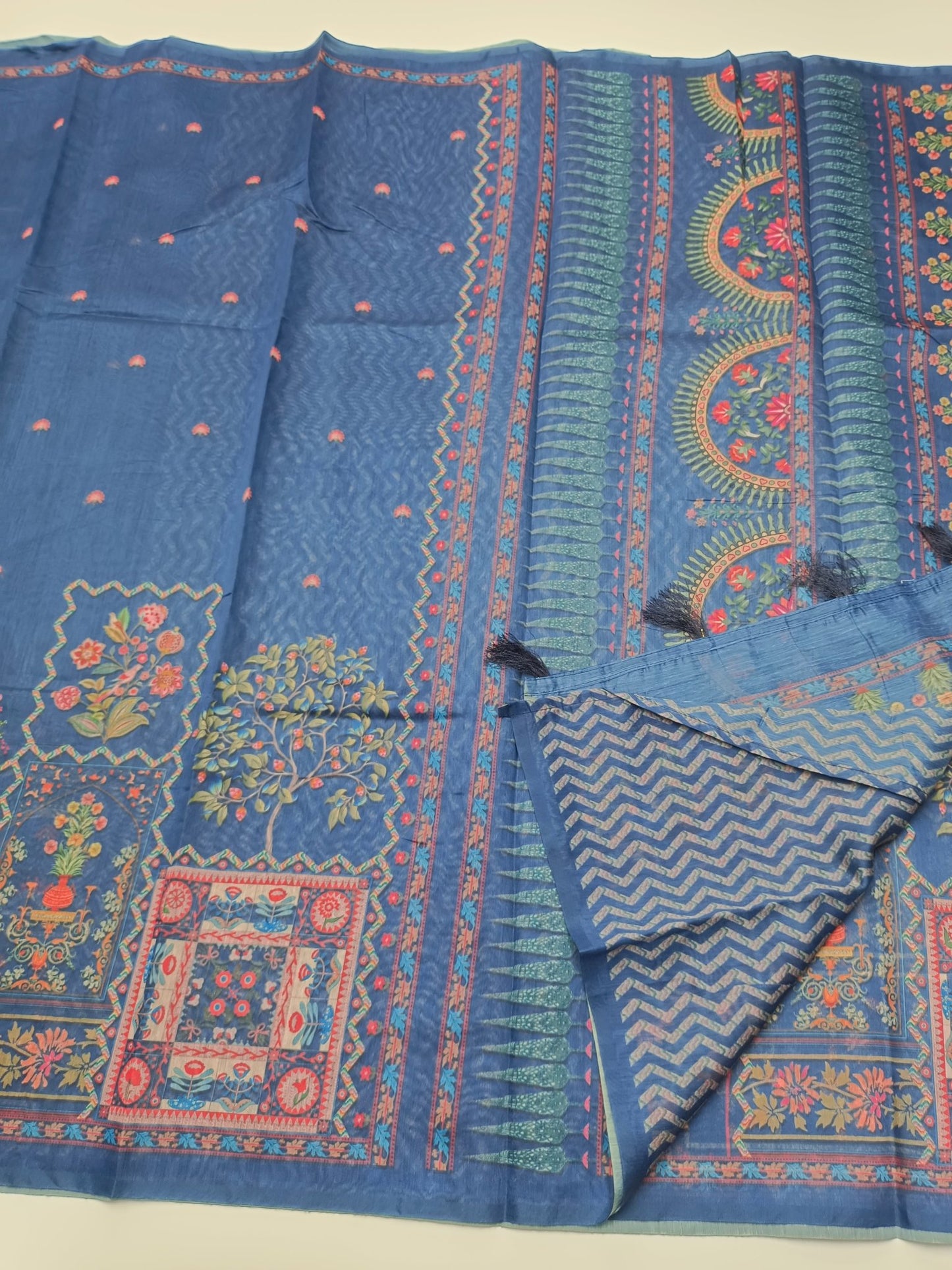 FANCY CHANDERI COTTON SAREE - B S CHANNABASAPPA & SONS