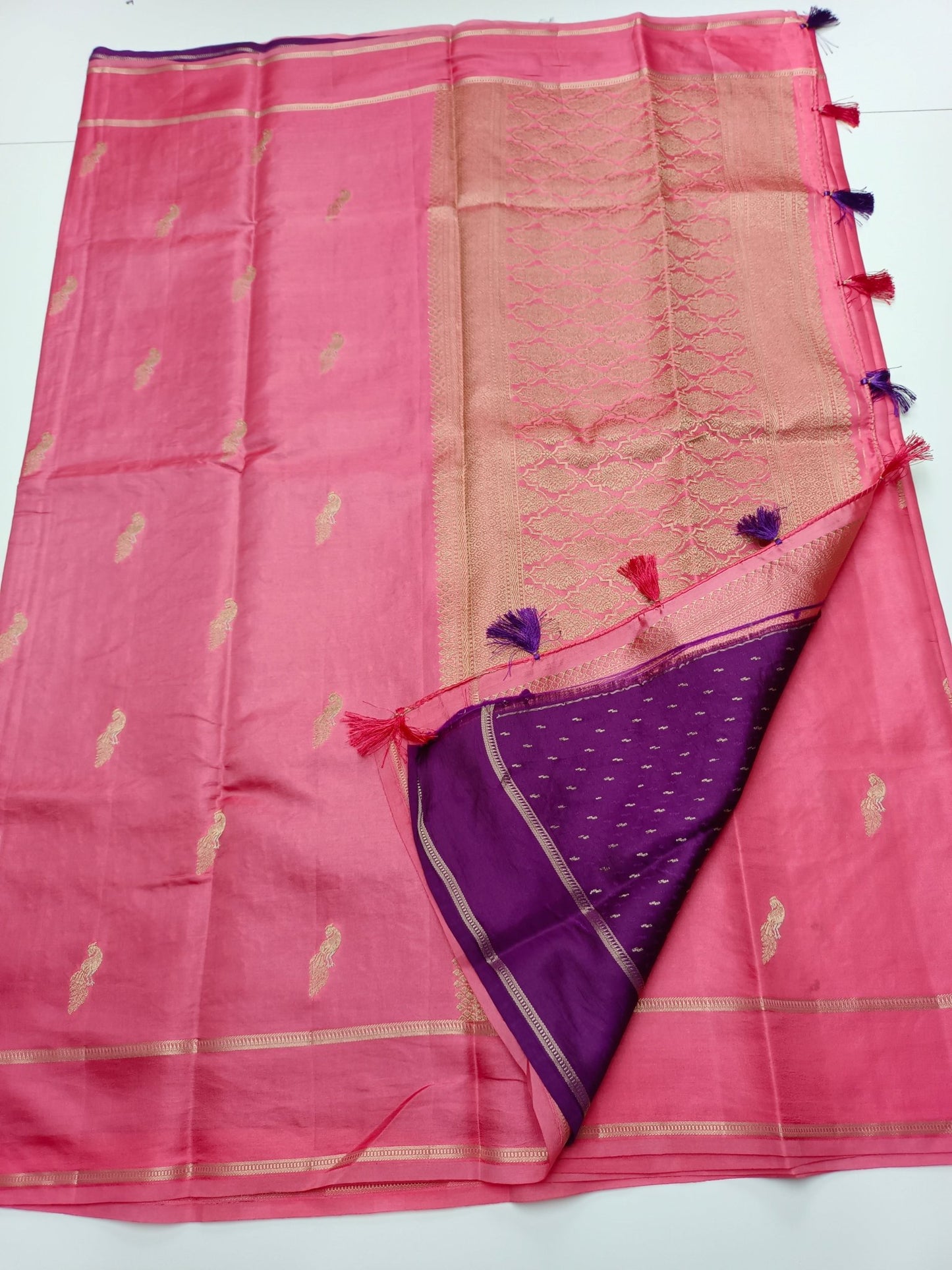 TUSSER SATIN SILK SAREE - B S CHANNABASAPPA & SONS