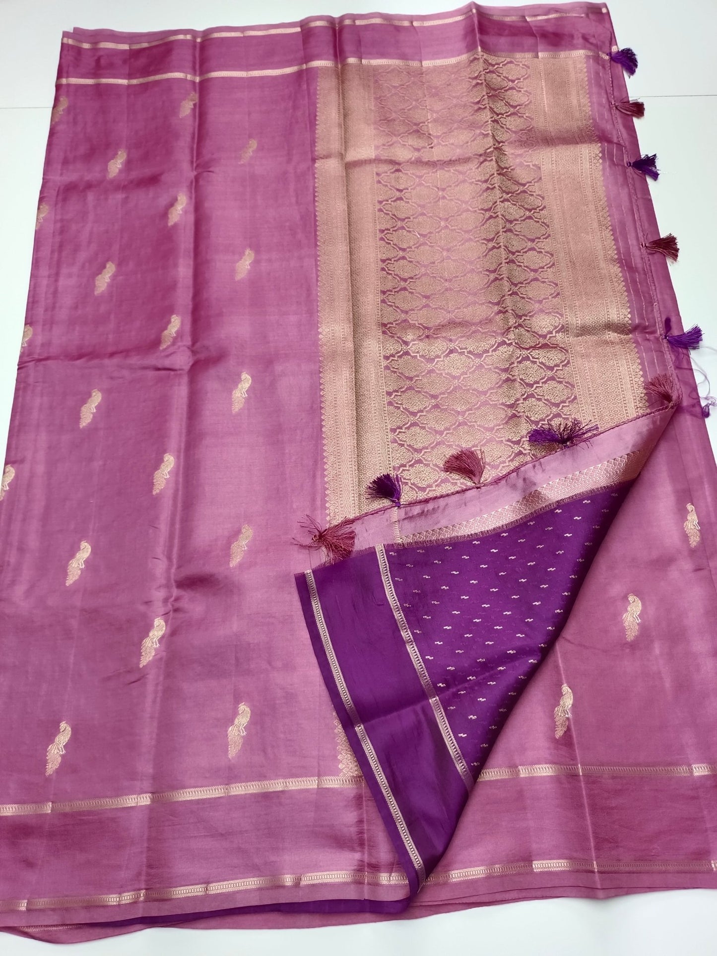 TUSSER SATIN SILK SAREE - B S CHANNABASAPPA & SONS