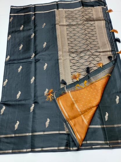 TUSSER SATIN SILK SAREE - B S CHANNABASAPPA & SONS