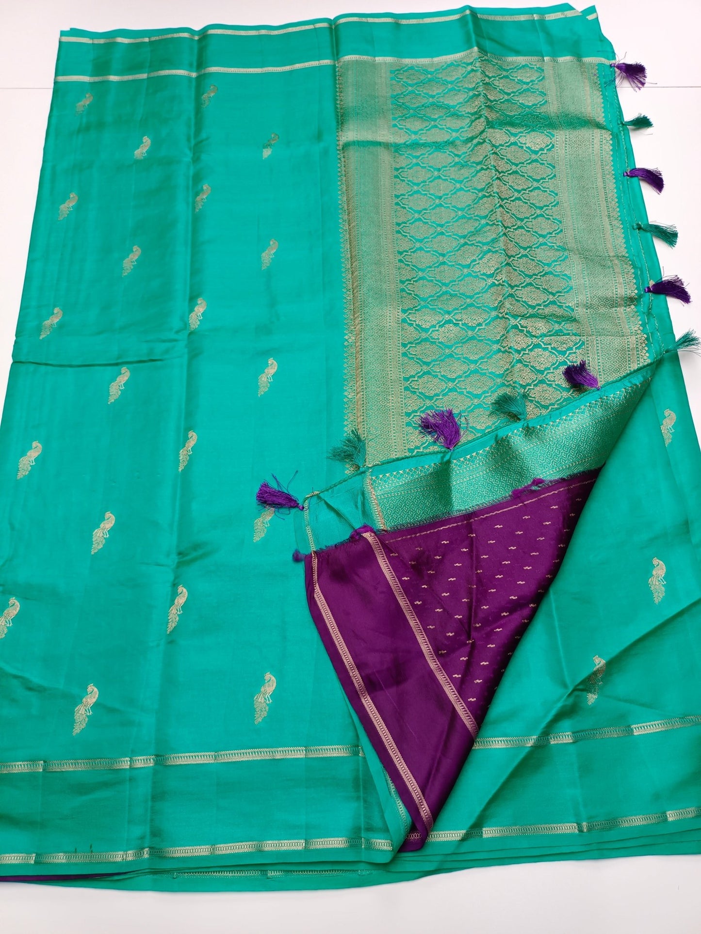 TUSSER SATIN SILK SAREE - B S CHANNABASAPPA & SONS