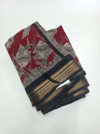 FANCY ASSAM COTTON SAREE - B S CHANNABASAPPA & SONS