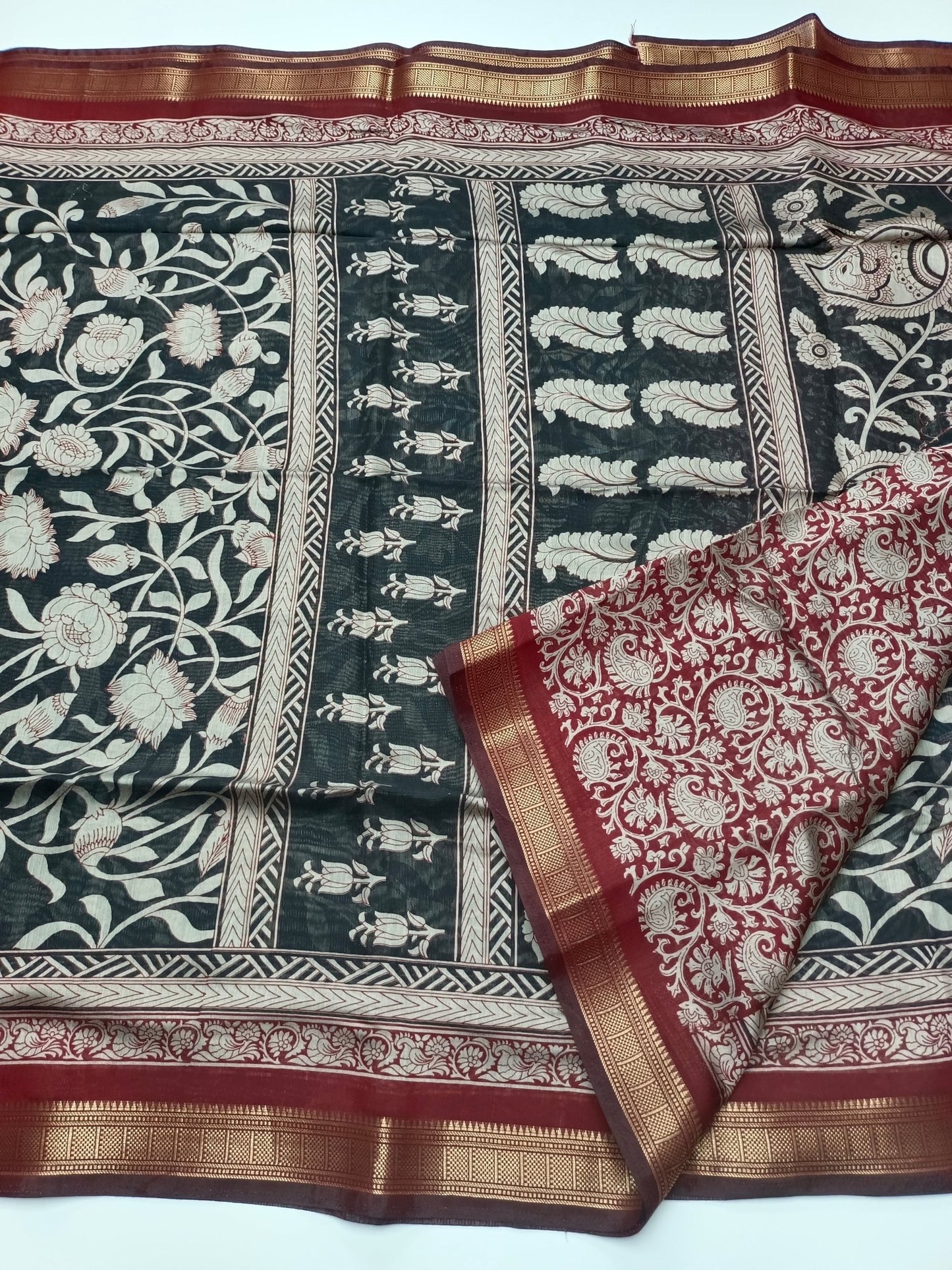 FANCY ASSAM COTTON SAREE - B S CHANNABASAPPA & SONS