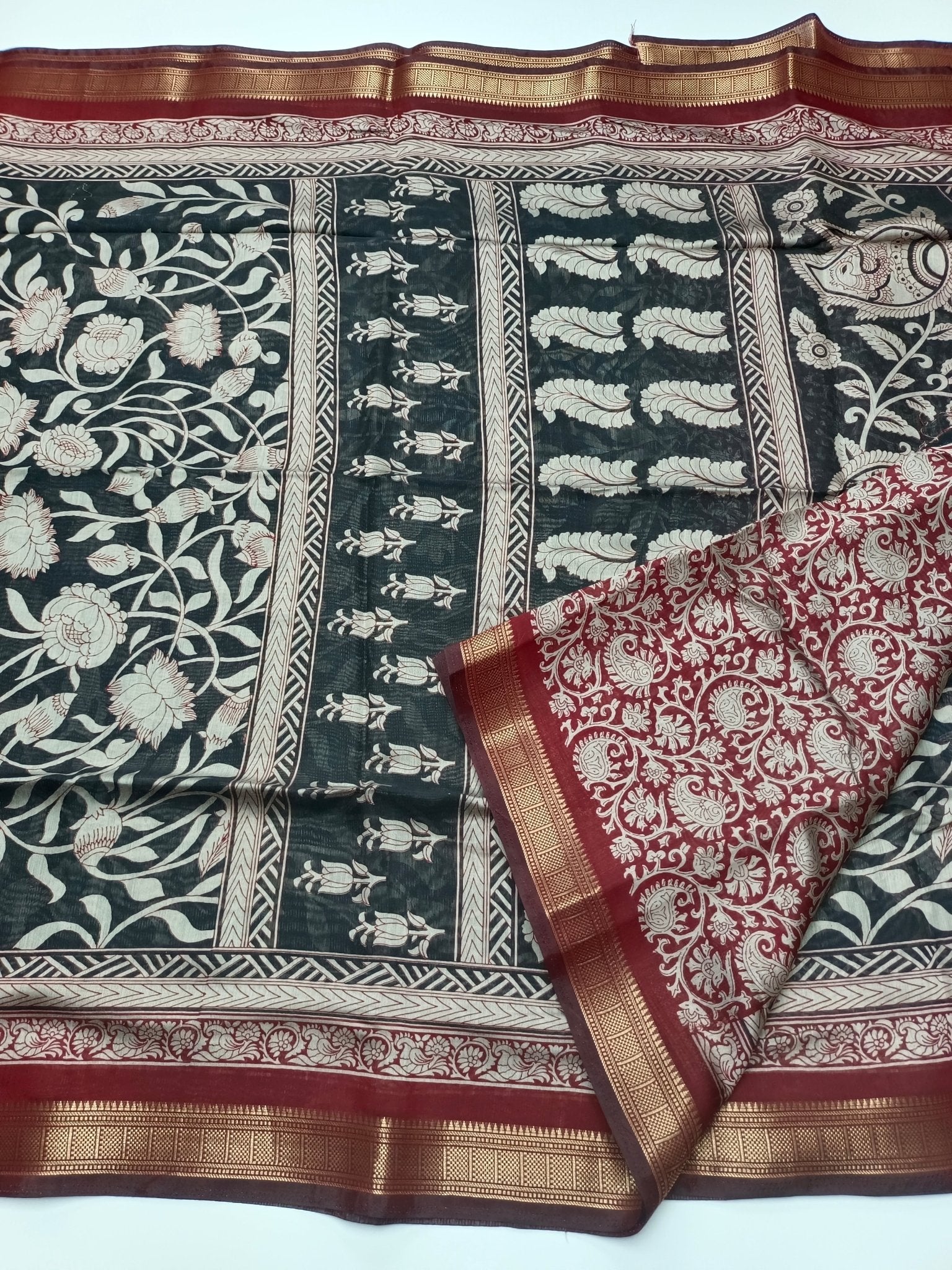 FANCY ASSAM COTTON SAREE - B S CHANNABASAPPA & SONS