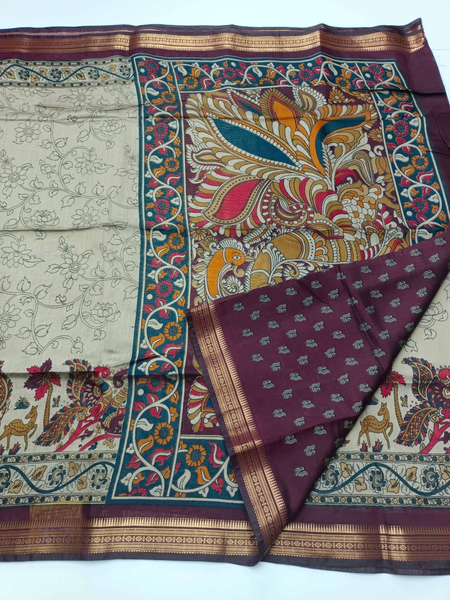 FANCY ASSAM COTTON SAREE - B S CHANNABASAPPA & SONS