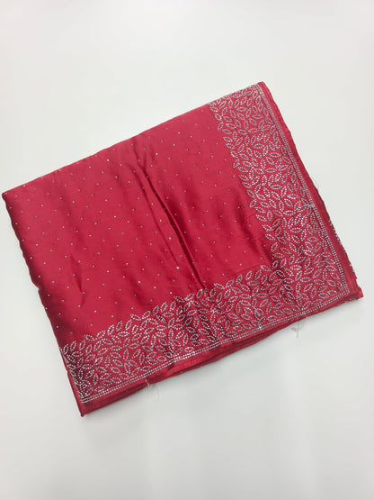 FANCY SATIN WORK SAREE - B S CHANNABASAPPA & SONS