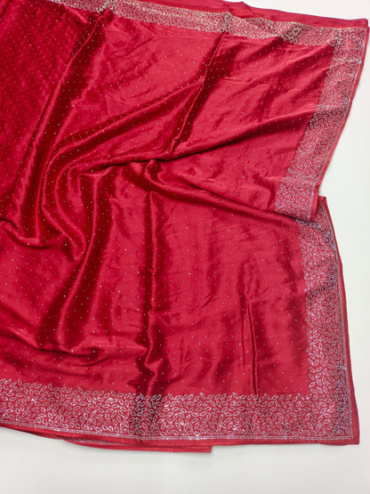 FANCY SATIN WORK SAREE - B S CHANNABASAPPA & SONS