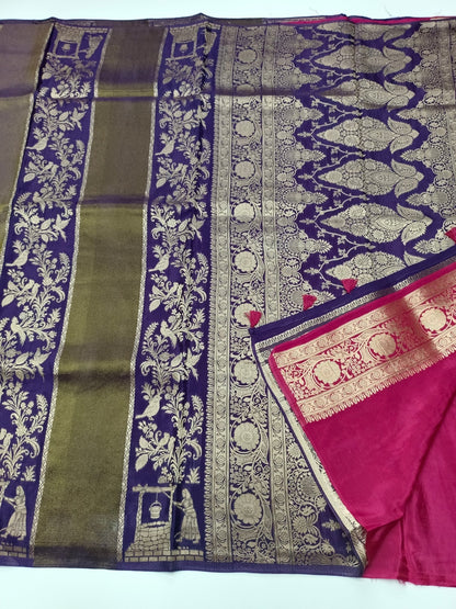 ORGANZA BLENDED CREPE SILK SAREE - B S CHANNABASAPPA & SONS