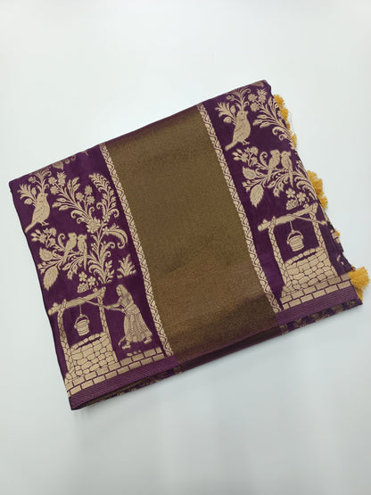 ORGANZA BLENDED CREPE SILK SAREE - B S CHANNABASAPPA & SONS
