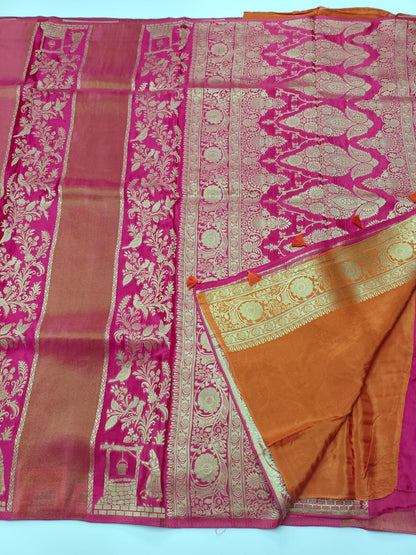 ORGANZA BLENDED CREPE SILK SAREE - B S CHANNABASAPPA & SONS
