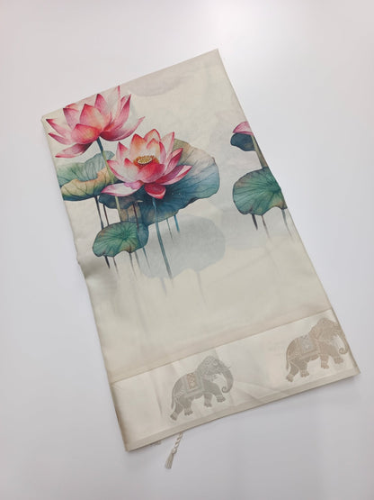 FANCY DIGITAL CREPE SILK SAREE - B S CHANNABASAPPA & SONS