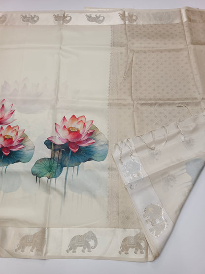FANCY DIGITAL CREPE SILK SAREE - B S CHANNABASAPPA & SONS