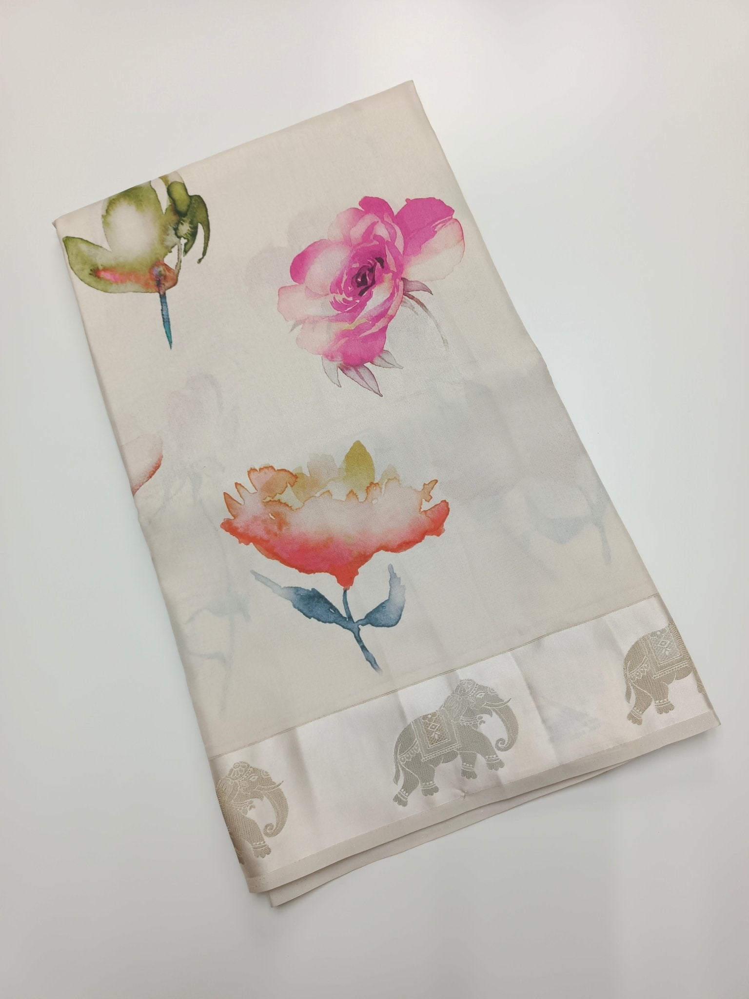 FANCY DIGITAL CREPE SILK SAREE - B S CHANNABASAPPA & SONS