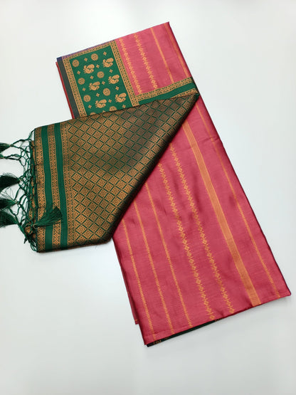SOFT RAW SILK SAREE - B S CHANNABASAPPA & SONS