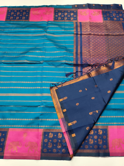 SOFT RAW SILK SAREE - B S CHANNABASAPPA & SONS
