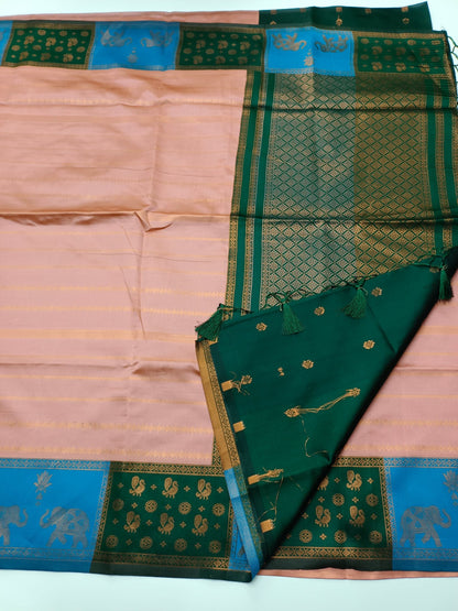 SOFT RAW SILK SAREE - B S CHANNABASAPPA & SONS