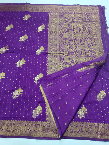 SEMI CREPE SILK SAREE - B S CHANNABASAPPA & SONS