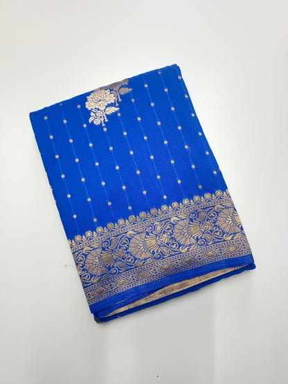 SEMI CREPE SILK SAREE - B S CHANNABASAPPA & SONS