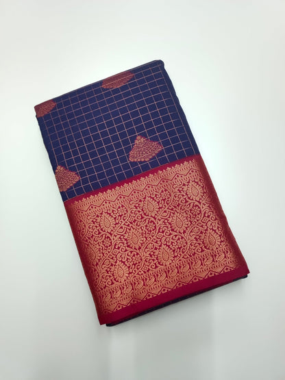 KANCHIPURAM SEMI SILK SAREE - B S CHANNABASAPPA & SONS