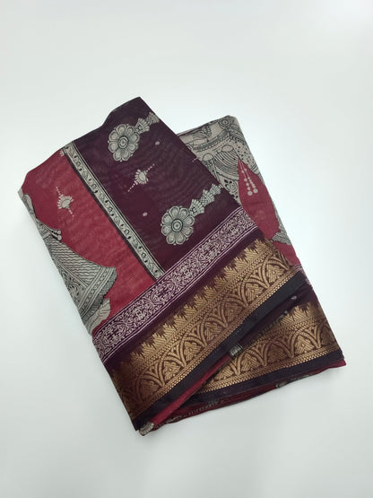 FANCY ASSAM COTTON SAREE - B S CHANNABASAPPA & SONS