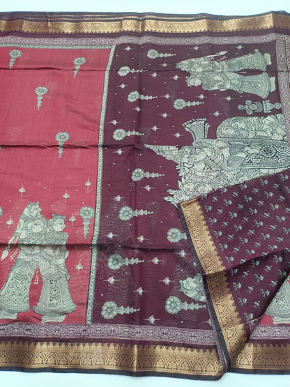 FANCY ASSAM COTTON SAREE - B S CHANNABASAPPA & SONS