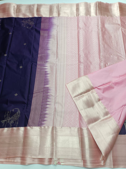 KANCHIPURAM SEMI SILK SAREE - B S CHANNABASAPPA & SONS