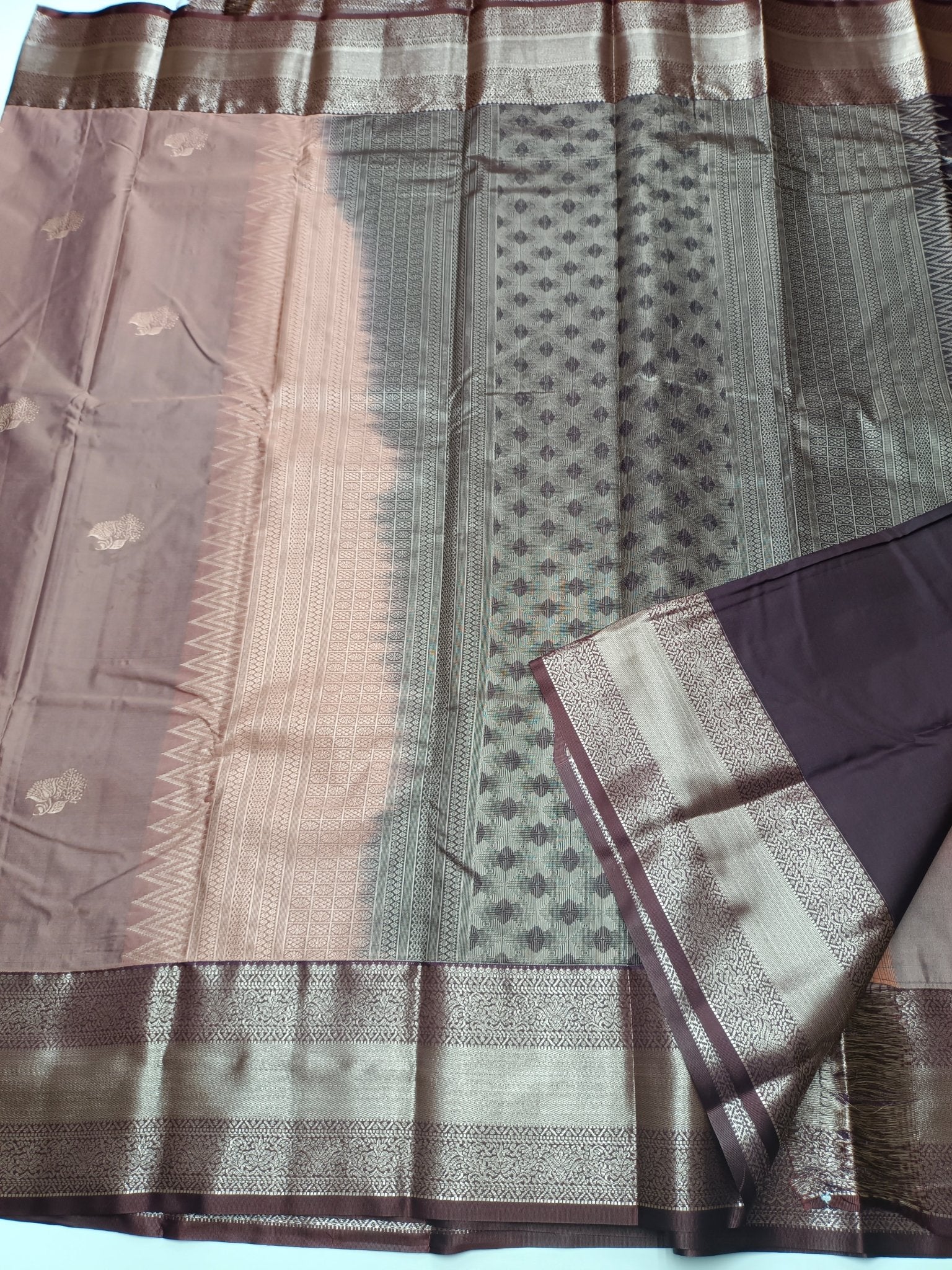 KANCHIPURAM SEMI SILK SAREE - B S CHANNABASAPPA & SONS