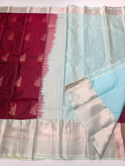 KANCHIPURAM SEMI SILK SAREE - B S CHANNABASAPPA & SONS