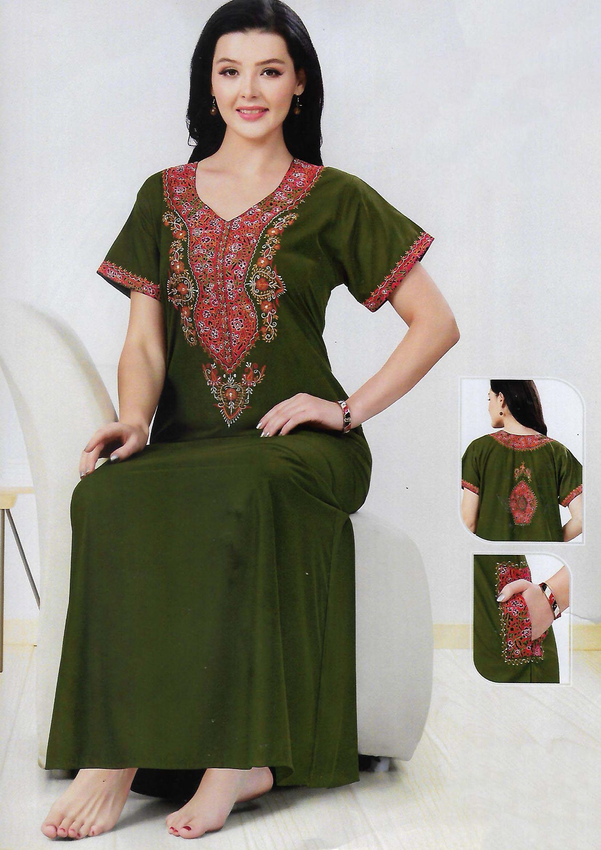 PREMIUM KASHMIRY NIGHTY WITH EMBROIDERY WORK