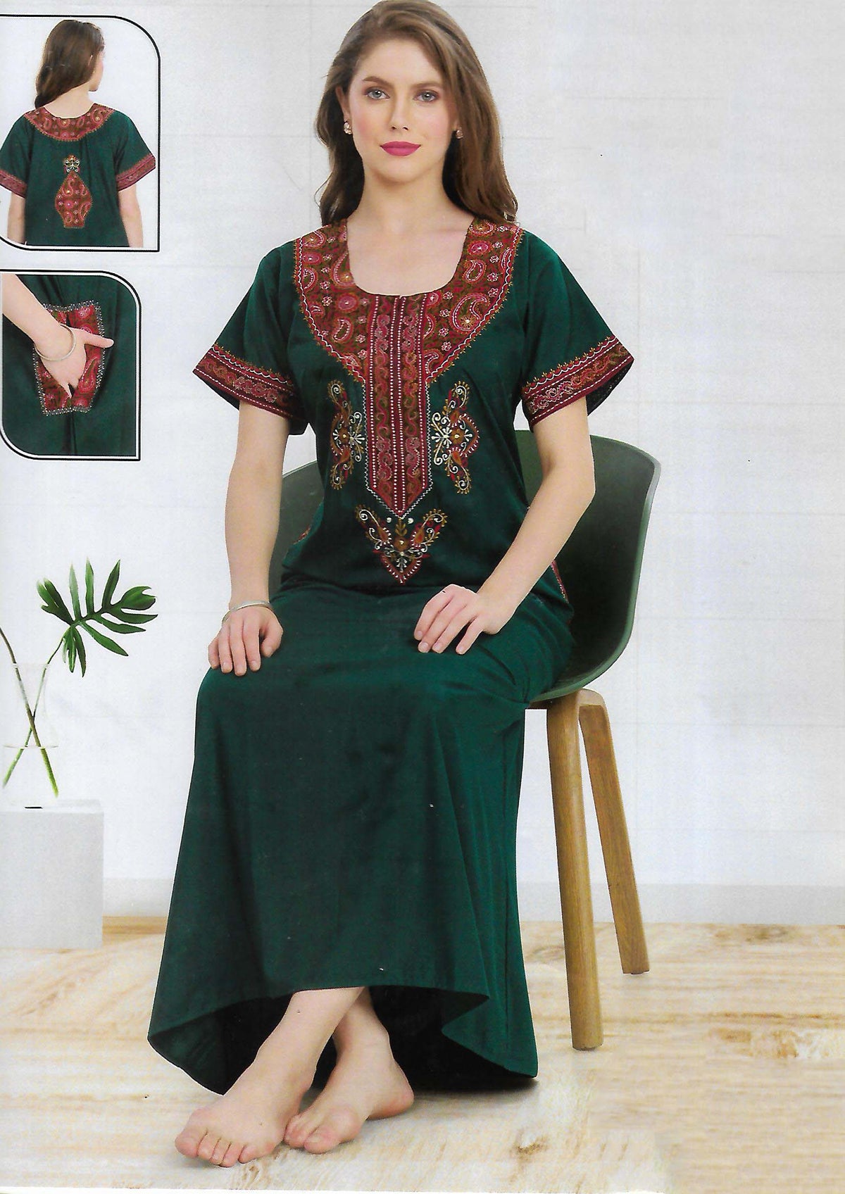 PREMIUM KASHMIRY NIGHTY WITH EMBROIDERY WORK