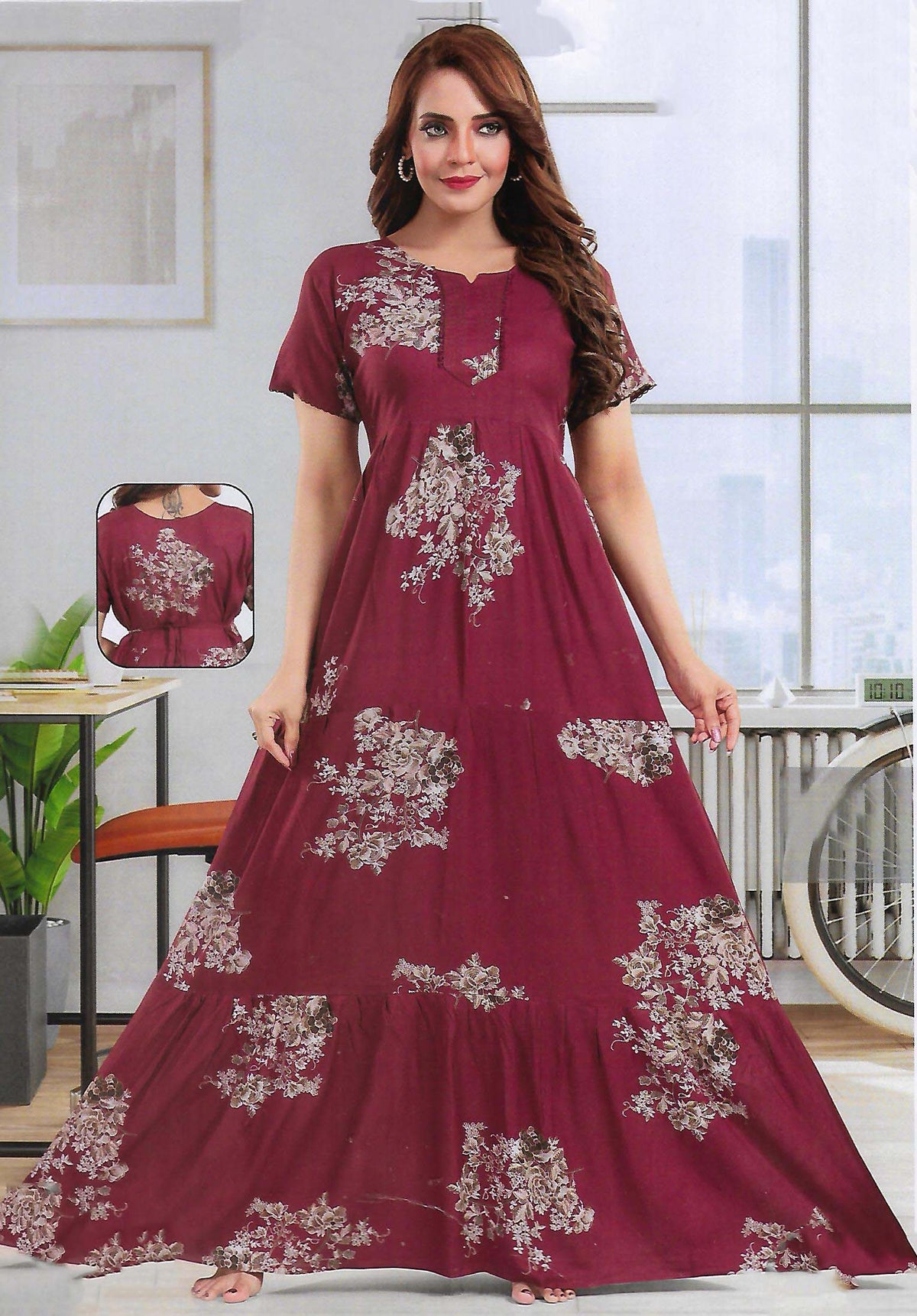 FANCY UMBRELLA  NIGHTY WITH FROCK STYLE