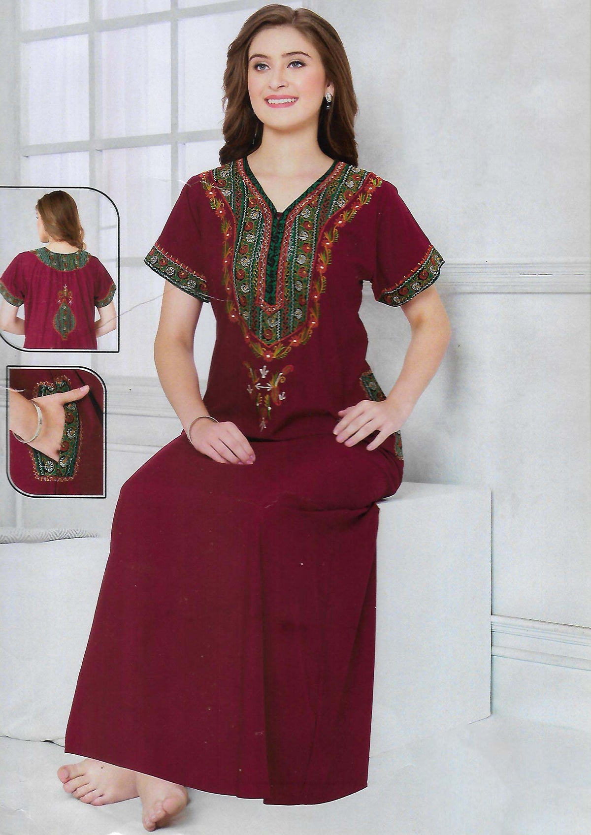 PREMIUM KASHMIRY NIGHTY WITH EMBROIDERY WORK