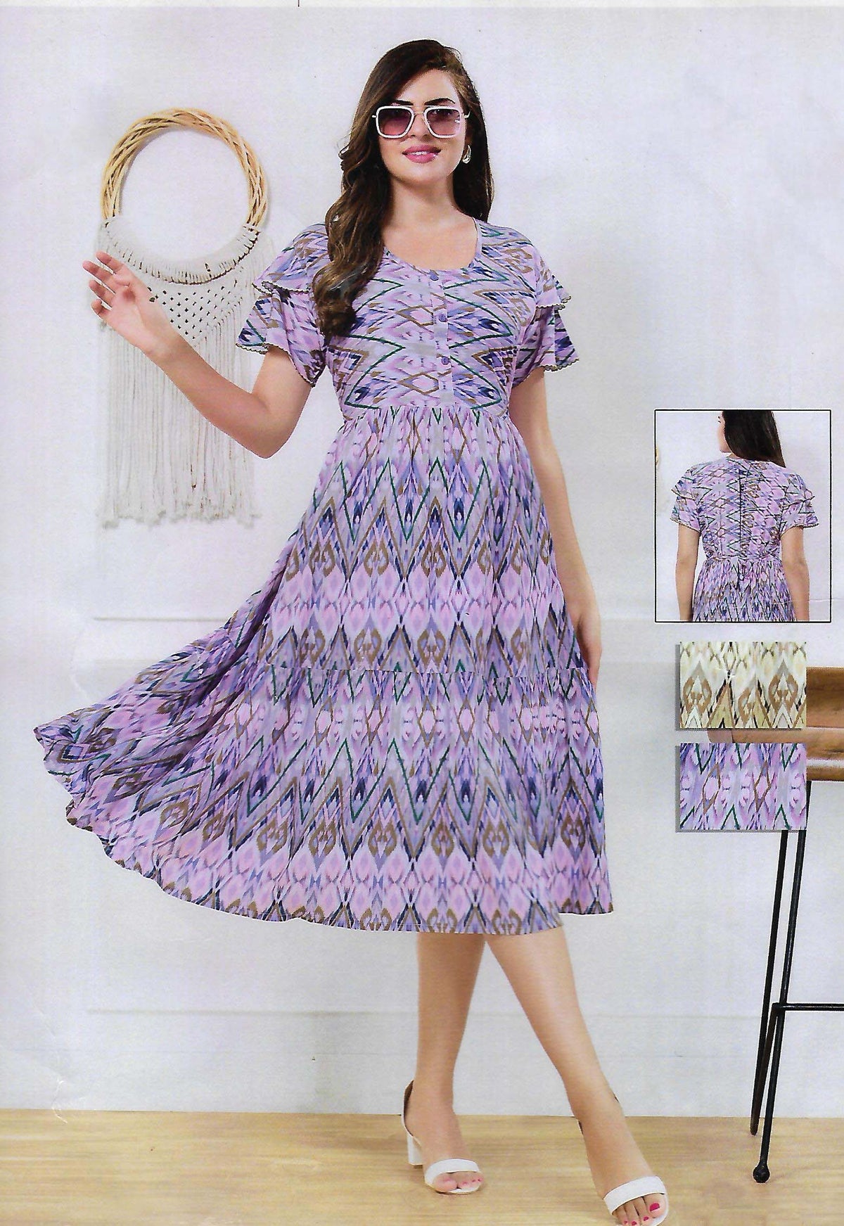 FANCY SHORT  NIGHTY WITH FROCK STYLE