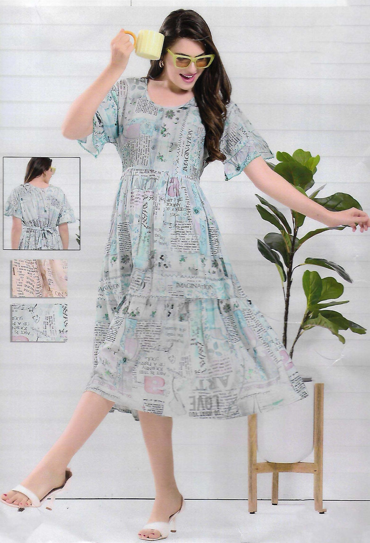 FANCY SHORT  NIGHTY WITH FROCK STYLE