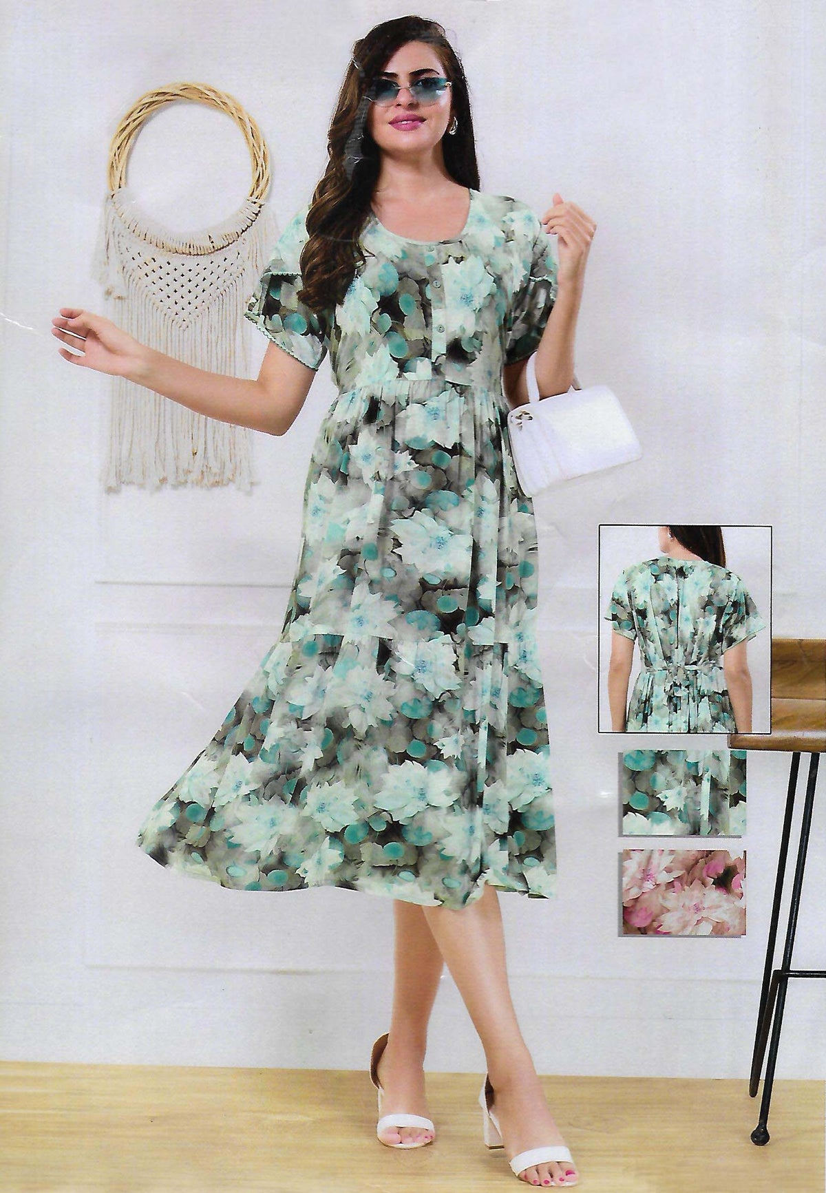 FANCY SHORT  NIGHTY WITH FROCK STYLE
