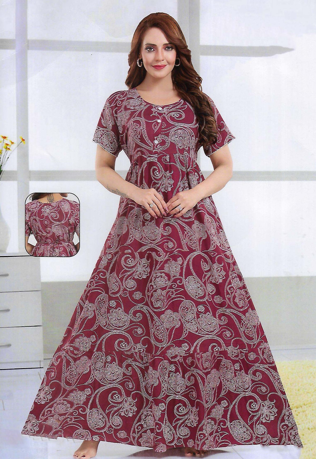FANCY UMBRELLA  NIGHTY WITH FROCK STYLE
