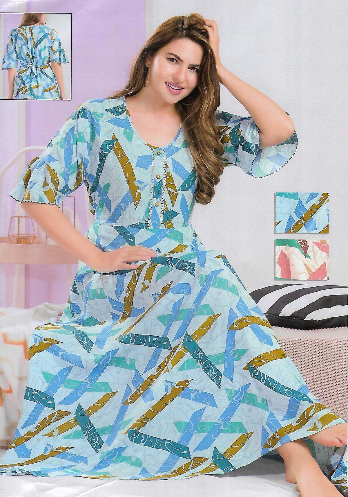 FANCY UMBRELLA  NIGHTY WITH FROCK STYLE