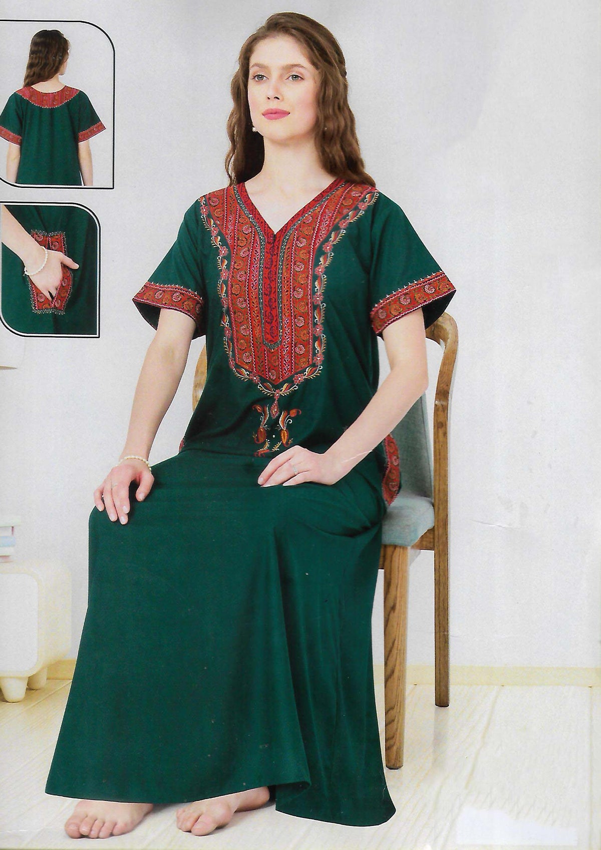 PREMIUM KASHMIRY NIGHTY WITH EMBROIDERY WORK