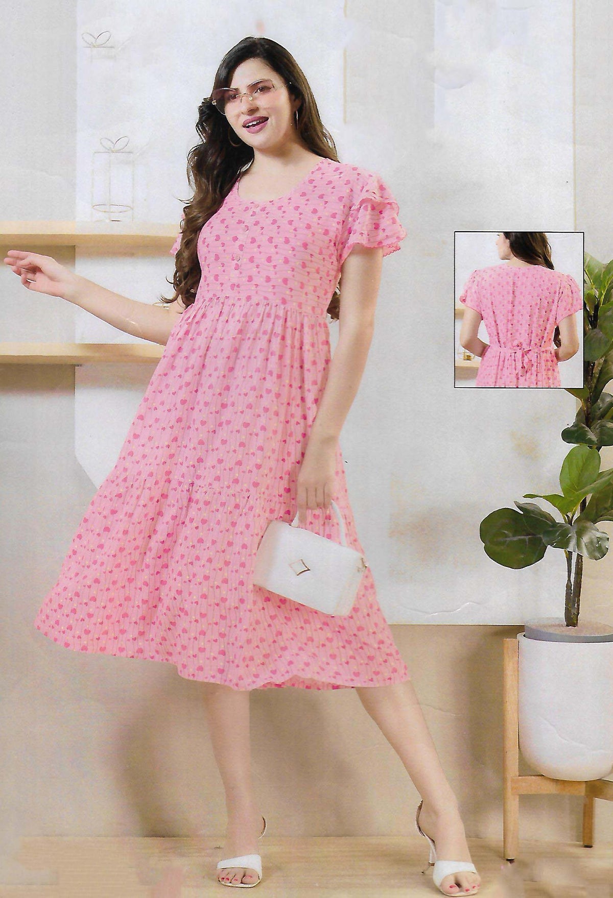 FANCY SHORT  NIGHTY WITH FROCK STYLE