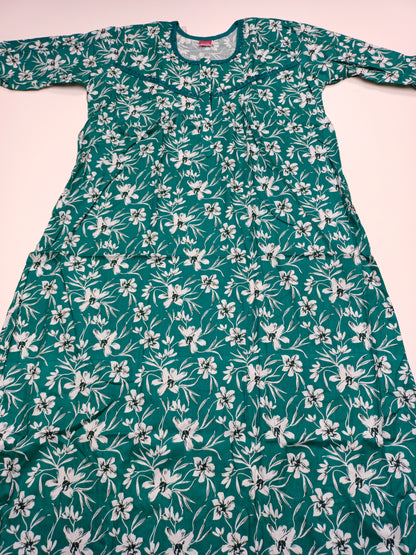 PURE COTTON LADIES NIGHTY (3/4 SLEEVES)