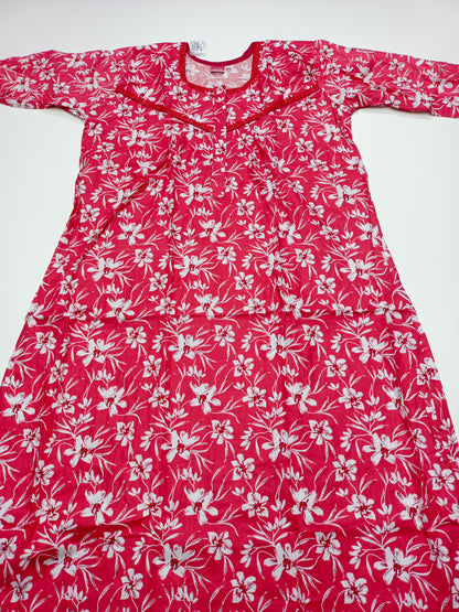 PURE COTTON LADIES NIGHTY (3/4 SLEEVES)